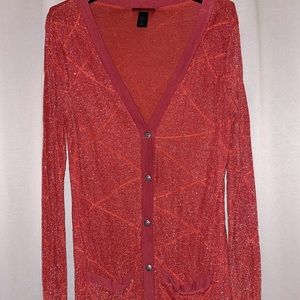 Women’s red cardigan